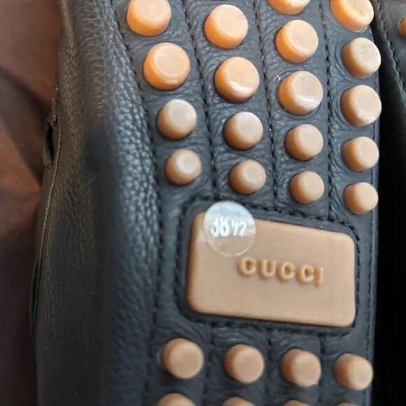 GUCCI HEBRON NERO Leather Bamboo Loafers - Size 8 1/2 (8.5) - Black. - Picture 8 of 9